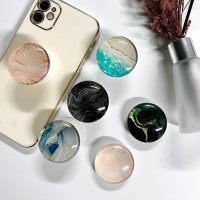 Clear Crystal Glitter Collapsible Expanding Moblile Cell Phone Grip Stand Holder for Smartphones and Tablets Phone Accessory (Blue Ocean Beach) - Image 4