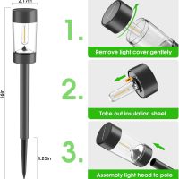 Solar Lights Outdoor, 12 Pack Waterproof Solar Landscape Lighting for Pathway Garden Yard Path Walkway Driveway Lawn Patio Outside Decor, Warm White - Image 4