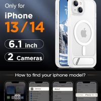 Temdan Magnetic Compatible with iPhone 14 Case/iPhone 13 Case,[Built-in Invisible Kickstand][Compatible with MagSafe][Military Grade Shockproof] Slim Translucent Matte Phone Case for iPhone 14/13 6.1" - Image 2