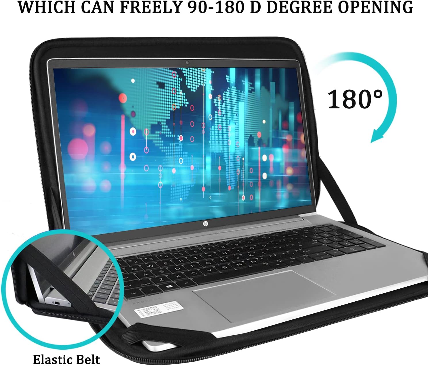 Laptop Case Sleeve 15.6 inch, Durable Shockproof Protective Computer Carrying Cover with Front Pocket, Briefcase Handbags Laptop Sleeve Bag for 15.6 inch HP, Dell, Acer, Asus, Notebook, Black - Image 2