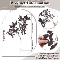 Lyrow 3 Pack Artificial Cimicifuga Plant Leaf Spray Faux Plum Cimicifuga Ramosa Leaf Branch Faux Fall Spray Silk Plants for Home Vase Wedding Garden Farmhouse Table Mantel Decor (32 Inches) - Image 2