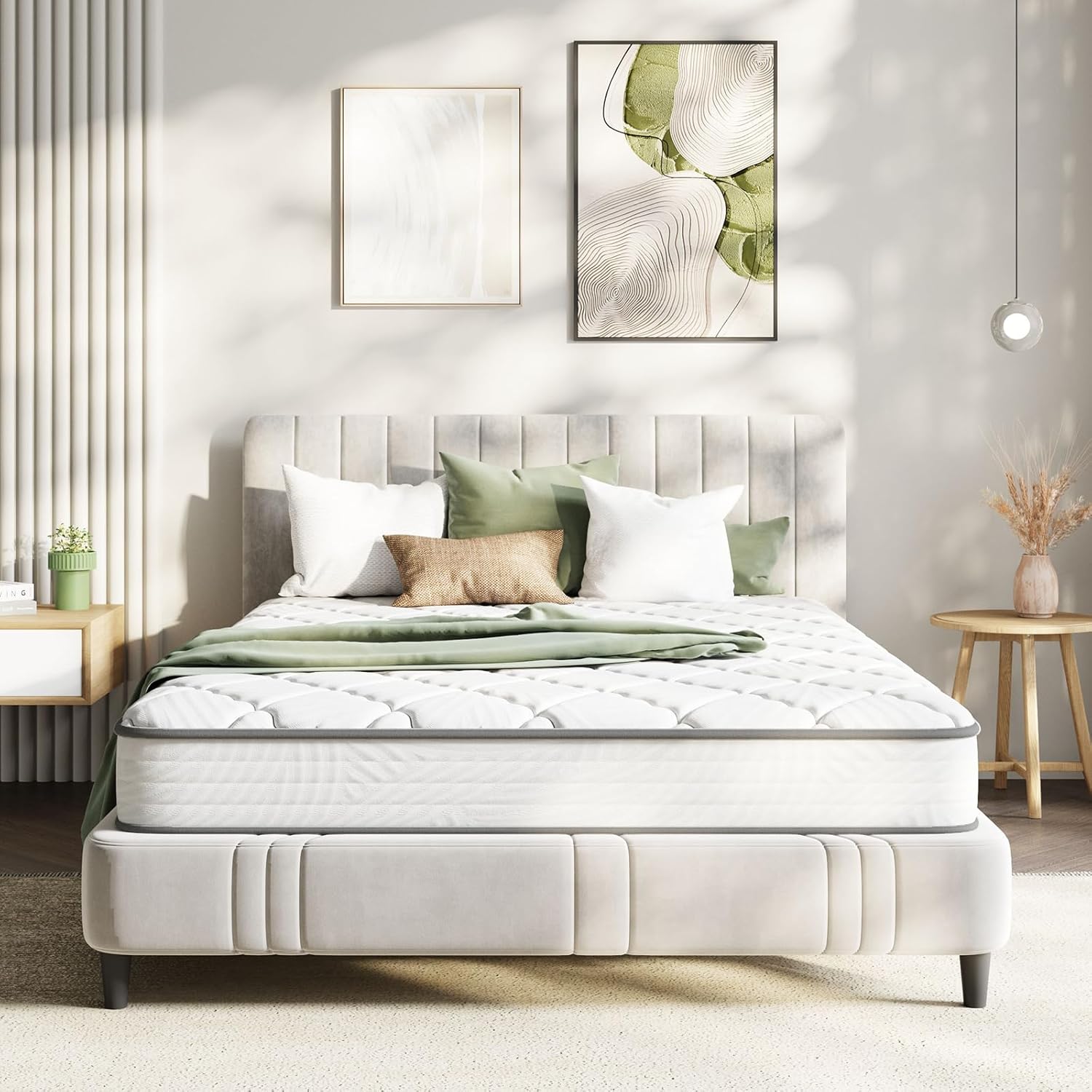 Novilla Twin Mattress, 8 inch Twin Bed Mattress in a Box, Hybrid Mattresses for Back Pain Relief & Support, Mattresses with Comfortable & Durable Support, Certipur-Us Certified