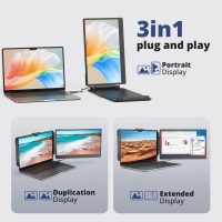 Laptop Screen Extender, FHD 1080P IPS 14" Laptop Monitor Extender, Plug and Play HDMI/Type-C - Compatible with Windows, Mac, Android, Chrome, Xbox, Switch, PS5, Work with 13”-17” Laptops - Image 4