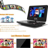 11.5" Portable DVD Player with 9.5" Swivel Screen, 5-Hours Rechargeable Battery,Car DVD Player,Support CD/DVD/SD Card/USB,Regions Free,Dual Speakers, Black… - Image 2