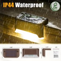 SOLPEX Solar Deck Lights Outdoor 16 Pack, Solar Step Lights Waterproof Led Solar lights for Outdoor Stairs, Step , Fence, Yard, Patio, and Pathway(Warm White) - Image 8