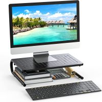 Monitor Stand Riser, Monitor Riser, Laptop Stand for Desk, Laptop Riser, Desk Organizer for Monitor, Laptop Shelf w/Vented for Screen, Computer Stand for Laptop, PC, Printer, for Home & Office - Image 7