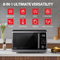TOSHIBA Combo 8-in-1 Countertop Microwave Oven, with Convection, Broil, Odor Removal Mode, 12.4" Position Memory Turntable, Child-Lock, Black Stainless Steel, ML2-EC10SA(BS) A, Air Fryer-1.0 Cu.Ft - Image 6