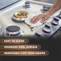 FOTILE GLS36502 36” Stainless Steel 5-Burner Gas Cooktop, Tri-Ring 22,000 BTUs Center Burner with Flame Failure Protection Removable Grates and Installation/LP Kit - Image 3