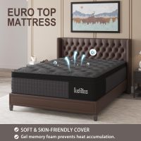 Queen Mattress, 14 Inch Hybrid Mattresses Black with Gel Memory Foam and Individually Pocket Innerspring Euro Top Medium Firm for Motion Isolation, Edge Support, 100 Night Trial - Image 3