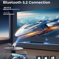 CLOKOWE Mini Projector with WiFi and Bluetooth - Built-in Apps, Smart Portable Projector with 180° Rotation, Auto Keystone, Support 1080P, Compatible with HDMI/USB/TV Stick/Smartphone/Laptop - Image 5