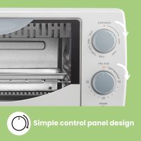 COMFEE' Countertop Oven, Small Toaster Oven Combo 4 slice, Mini Oven for 9" Pizza, Compact Oven, Bake, Broil, 950W, White, CTO-E101A(WH) - Image 2