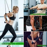 Cable Machine Attachment Set for Gym, LAT Pulldown Attachments, Cable Machine Accessories with Curl Pulldown Bar, Tricep Pull Down Attachment, V Bar, Fitness Equipment Cable Accessories for Home Gym - Image 3