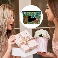 Floral Cat Makeup Bag, Cat Gifts Cosmetic Bags, Aesthetic Design Canvas Zipper Organizer Pouch Cute Roomy Portable Toiletry Bag Cats Themed Gifts for Girls Women Travel Storage Accessories-1 - Image 4