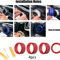 CKE Compatible with Honda Civic Accord CR-V HR-V 2026 2025 2024 2023 Accessories Car Center Console Cover AC Knob Engine Start Cover Rings for 11th Gen Civic -Red - Image 3