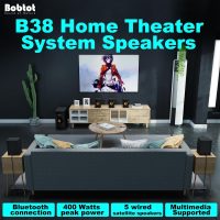 Bobtot Home Theater System Small 4" Subwoofer 200W 5.1/2.1 Channel Surround Sound System with HDMI ARC Optical Bluetooth Input - Image 2