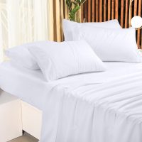 Utopia Bedding King Sheet Set – 4 Piece Bed Sheets for King Size Bed, Soft and Breathable Microfiber, Includes 1 Fitted Sheet, 1 Flat Sheet and 2 Pillowcases (White) - Image 5