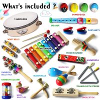 LOOIKOOS Toddler Musical Instruments,Wooden Percussion Instruments Toy for Kids Baby Preschool Educational Musical Toys Set for Boys and Girls with Storage Bag - Image 6