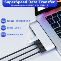 Surface Laptop 7 USB Hub Docking Station, Surface Laptop 2024 Accessories with 4K HDMI, USB-C Thunerbolt 4 (8K Display+40G Data+100W Charging), 2 USB 3.0, USB-C, SD/TF, hub for Surface Laptop 7 (2024) - Image 6