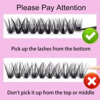 Cluster Lashes 240pcs 40D DIY Eyelash Extension D Curl Long Individual Lashes Mixed Tray Faux Mink Lash Clusters Extensions 0.07 0.10 Black (40D-0.07D-9-16mm) - Image 2
