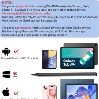 Stylus Pen for Android Tablet, Pom Tip Tablet Pencil for iOS/Android,Rechargeable Active Stylus Pen for iPhone/Samsung/XiaoMi/Huawei/Vivo/Lenovo/Pixel and Other Android Smartphones and Tablets-Black - Image 2