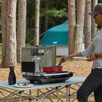 Coleman Tabletop 2-in-1 Grill & Stove with 2 Adjustable Burners, Propane Grill/Stove with Push-Button Starter, Wind Guards, Grease Tray, & 20,000 BTUs of Power for Camping, Tailgating, & More - Image 4
