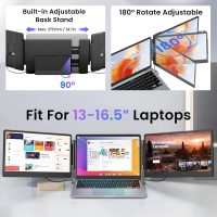 Laptop Screen Extender, 14" FHD 1080P Triple Portable Monitor for 13"-16.5" Laptop with Stand, Dual Monitors Built-in Speakers, Plug & Play, Monitor Extender for MacOS/Wins/Chrome/Dex - Image 4