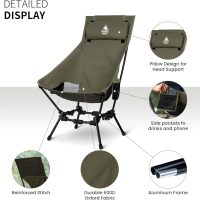 OneTigris Dragonhide Oversized Camping Chair with Pillow Design, Comfortable Widened Seat Folding, 275 lbs Capacity - Image 5