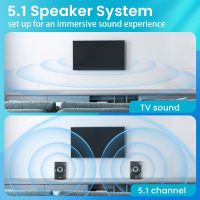 Acoustic Audio AA5172 700W Bluetooth Home Theater 5.1 Speaker System with FM Tuner, USB, SD Card, Remote Control, Powered Sub (6 Speakers, 5.1 Channels, Black with Gray) - Image 3