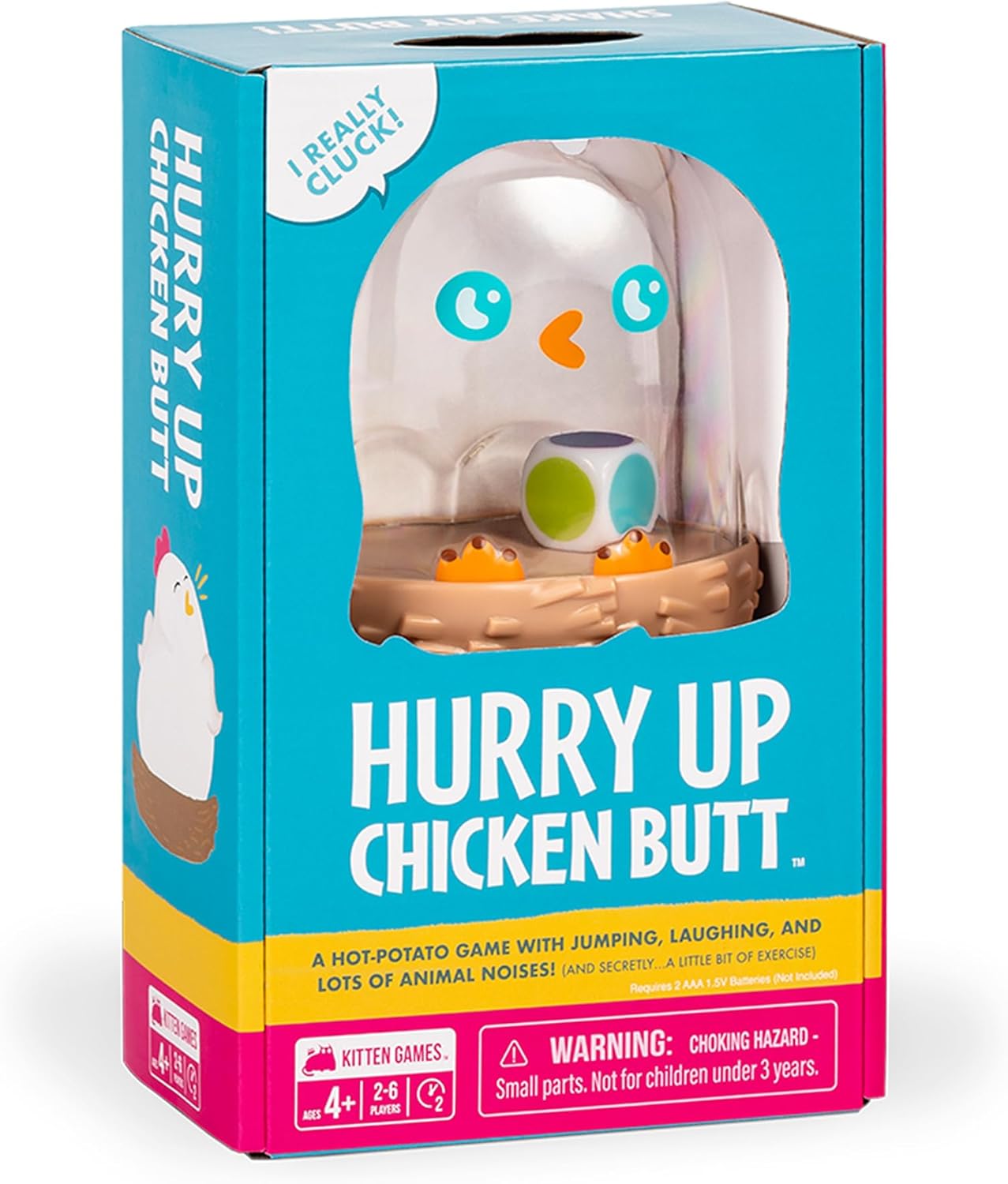 Exploding Kittens Hurry Up Chicken Butt 2-6 Players – Ages 4+ – 2 Minutes to Play – Hot Potato Style Card Game – Fun Card Game, Family Game Night, Creative Kids Game