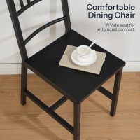 HOOBRO Kitchen Chairs Set of 2, Wooden Dining Room Chairs with Metal Frame, Dining Chairs with Back, Easy to Assemble, Farmhouse Dining Chairs for Kitchen, Living Room, Black BB39CD01 - Image 6