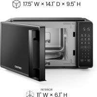 Chefman Countertop Microwave Oven 0.7 Cu. Ft., 700 Watts with 10 Power Levels, 6 Cooking Presets with One-Touch Express Cook, Eco Mode, Child Safety Lock, & Mute Button - Black - Image 7