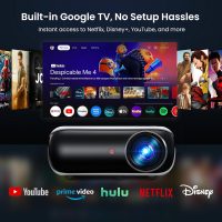 Official Licensed Google TV Smart Projector, HAPPRUN 4K UHD Home Theater with Dolby Sound, Wi-Fi & Bluetooth, Built-in Streaming Apps, Compatible with Games Consoles & Smartphone, Indoor & Outdoor Use - Image 2