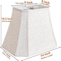 TOOTOO STAR (6 x 9)" x (11 x 14)" x 10.5" Linen Lamp Shade, Bell Cut Corner Lampshade for Table Lamp, Floor Lamp, Replaceable fabric lampshade - Image 2