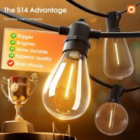 addlon 50FT LED Outdoor String Lights with Edison Shatterproof Bulbs, Weatherproof Strand, Commercial Grade Patio Lights, Decorative for Garden or Patio, Black - Image 2