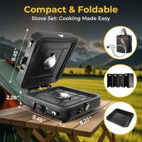 2 Burner Portable Camping Stove Propane, Folding Propane Stove for Camping, Camp Stove with 17,000 BTU,Two Adjustable Burners Gas Camping Stove with Carrying Bag for Outdoor Cooking,BBQ - Image 6