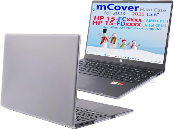 mCover Case Compatible ONLY for 2023-2025 15.6-inch HP Laptop 15-FCxxxx / 15-FDxxxx Series Windows Notebook PC (NOT Fitting Any Other HP Laptop Models) - Clear