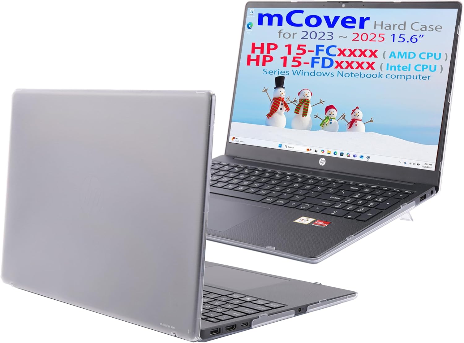 mCover Case Compatible ONLY for 2023-2025 15.6-inch HP Laptop 15-FCxxxx / 15-FDxxxx Series Windows Notebook PC (NOT Fitting Any Other HP Laptop Models) – Clear