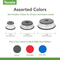 Tovolo Microwave Splatter Cover for Food, Medium (Charcoal) - Collapsible & Vented Silicone Splatter Guard Lid - Microwave Plate & Dish Cover with Handle - BPA-Free Kitchen Gadget for Meal Prep - Image 5