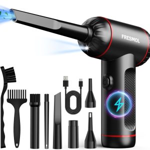Compressed Air Duster,3 Gear Adjustable 100000RPM Electric Air Duster, Rechargeable Cordless Air Blower with LED Light for Computer Keyboard Electric Devices Cleaning. Replaces Compressed Air Cans