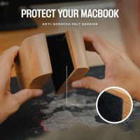 Adjustable Vertical Laptop Stand for Desk, Wooden Laptop Holder, MacBook Pro Stand, Wood Mac Air Dock (Solid Oak) - Image 7