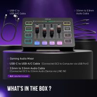 FIFINE Gaming Audio Mixer, Streaming RGB PC Mixer with XLR Microphone Interface, Individual Control, Volume Fader, Mute Button, 48V Phantom Power, for Podcast/Recording/Vocal/Game Voice-AmpliGame SC3 - Image 9