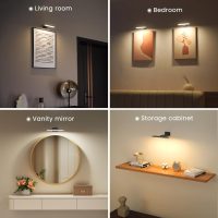 FULEN 2 Pack Picture Lights for Wall,Battery Operated Wall Sconce Rechargeable,LED Wall Light Cordless with Remote,3 Color Temperature, Art Lights for Painting,Frame,Gallery,Dartboard Lights,Black - Image 6