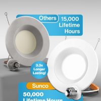 Sunco Retrofit LED Recessed Lighting 6 Inch, Downlight Can Lights for Ceiling, Baffle Trim, 965 LM, 13W (120W Equivalent), 5000K Daylight, Dimmable, Damp Rated UL 4 Pack - Image 5