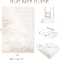 Area Rugs 6x9 Living Room: Washable Rug Modern Abstract Large Rug Soft Non Slip Neutral Rugs Stain Resistant Indoor Carpet for Bedroom Kitchen Dining Room Table Nursery Home Office Rugs(Beige,6'x9') - Image 2