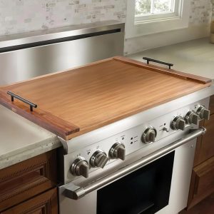 VEVOR Noodle Board Stove Cover, Stove Top Cover Board for Gas Burner & Electric Stove, Acacia Wood Cutting Board with Handles, RV Stovetop Cover/ Kitchen Sink Cover for Counter Space & Tray, Natural