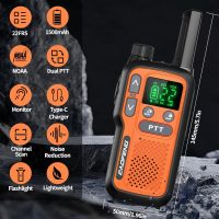 Walkie Talkies Long Range For Adults,Rechargeable 22 FRS NOAA Family Walky Talky 2 Way Radio Walkie Talkies With Earpiece 1500mAh Battery VOX Flashlight Type-C Charging For Camping Hiking Cruise,4Pack - Image 2