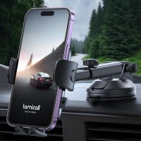 Lamicall Cell Phone Holder Car - [Ultra 70LBS Suction] Phone Mount for Car Quick Release Adjustable Car Phone Holder Mount Dashboard for iPhone Smartphone (Dark Grey) - Image 8