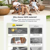MUCHENGHY Folding Adirondack Chairs, Patio Chairs, Lawn Chairs, Outdoor Chair, Adirondack Chair Plastic, Fire Pit, Weather Resistant with Cup Holder for Deck, Backyard, Garden(Gray) - Image 6