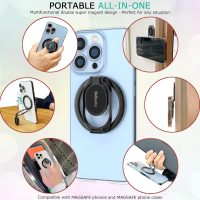 Magnetic Phone Ring Holder with Magsafe, Double Adjustable Gym Finger Ring Grip, Removable Phone Grip, for iPhone, iPad and Smartphones, Compatible with Magnetic Car Mount (Colorful) - Image 7