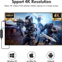 4K 1080P Wireless HDMI Display Adapter, WiFi Streaming Movies, Shows Receiver for i-Phone, i-Pad, Android, Tablet, Laptop, Window to HDTV/Monitor/Projector, Compatible Miracast, Air Play, DLNA - Image 2